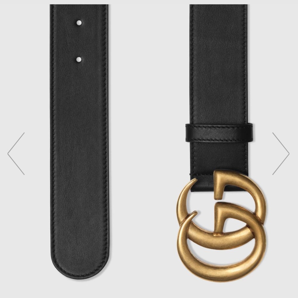 Authentic Gucci Leather Belt Double G Buckle sz 70